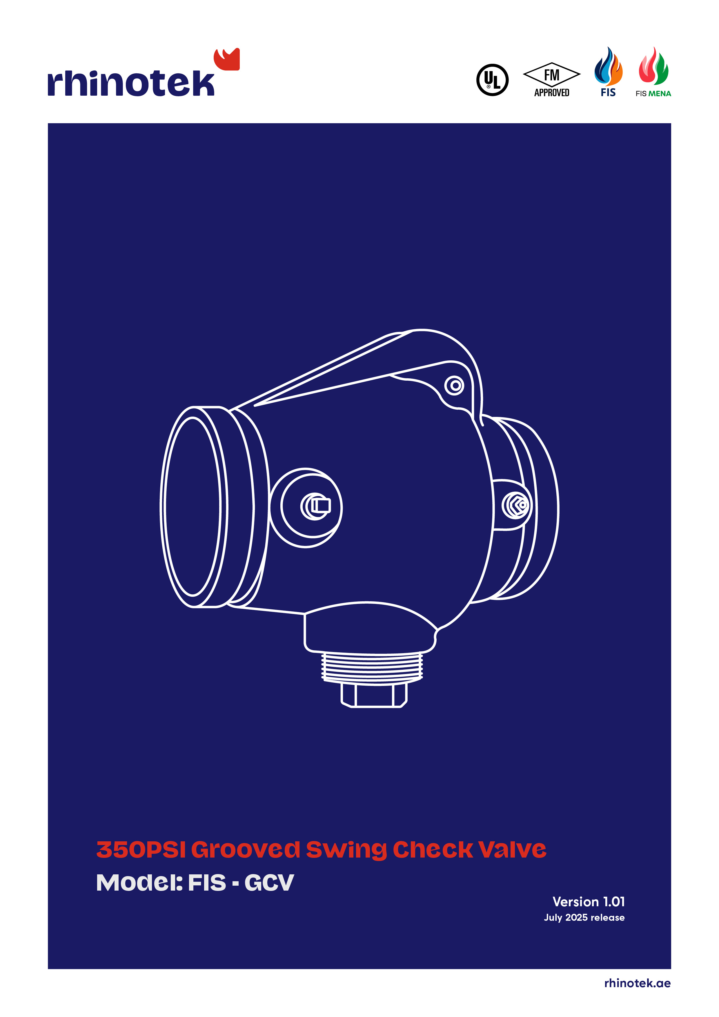 350PSI Grooved Swing Check Valve